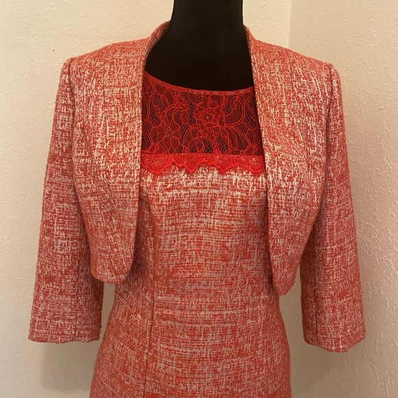 - KAY UNGER CHERRY AND SILVER 2 pieces dress size 4 - Picture 3 of 13